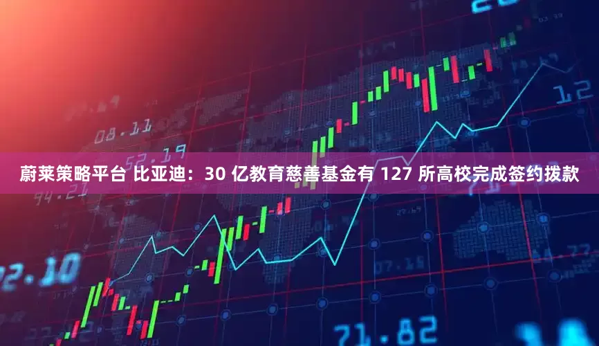 蔚莱策略平台 比亚迪：30 亿教育慈善基金有 127 所高校完成签约拨款